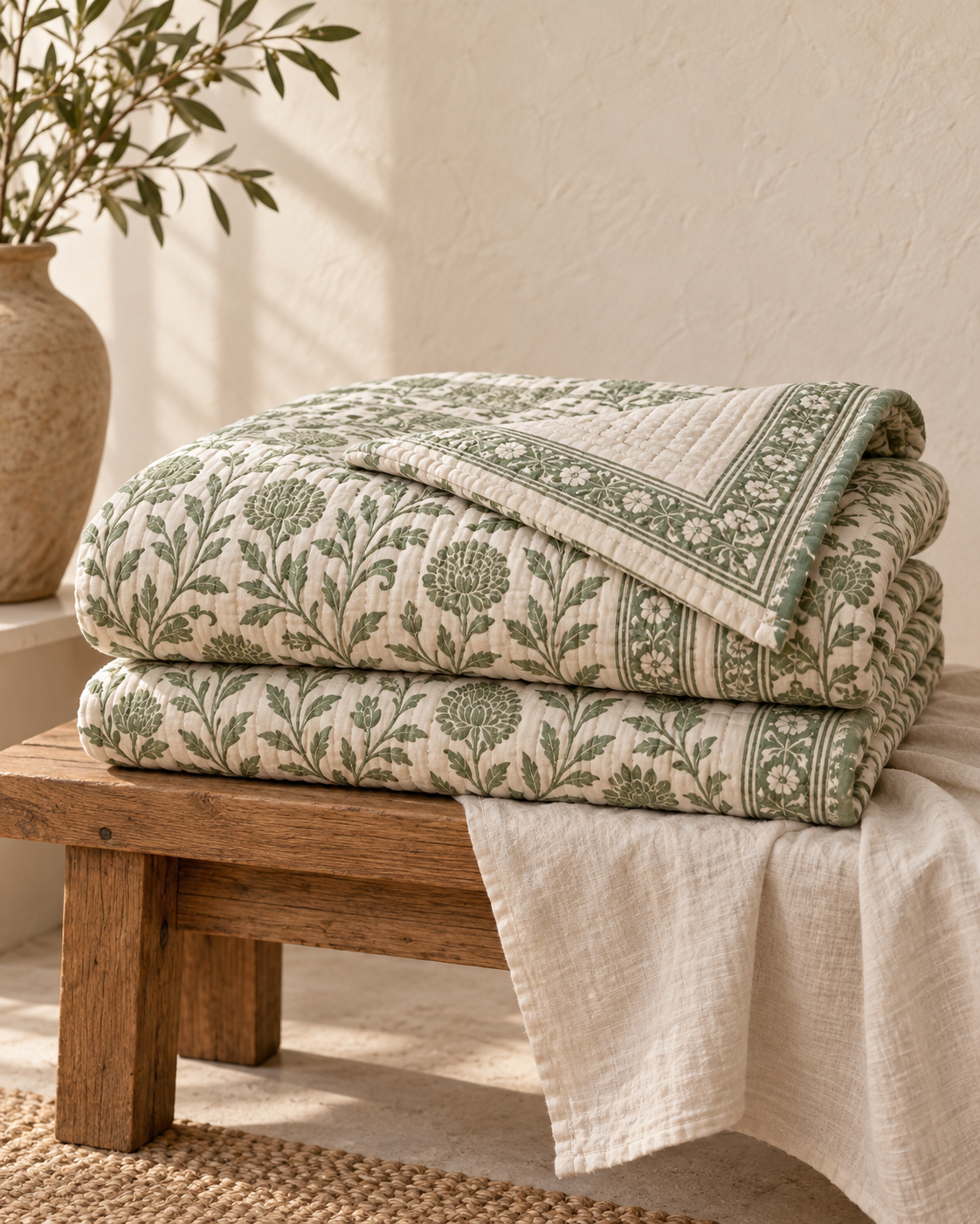 Sage botanical quilts