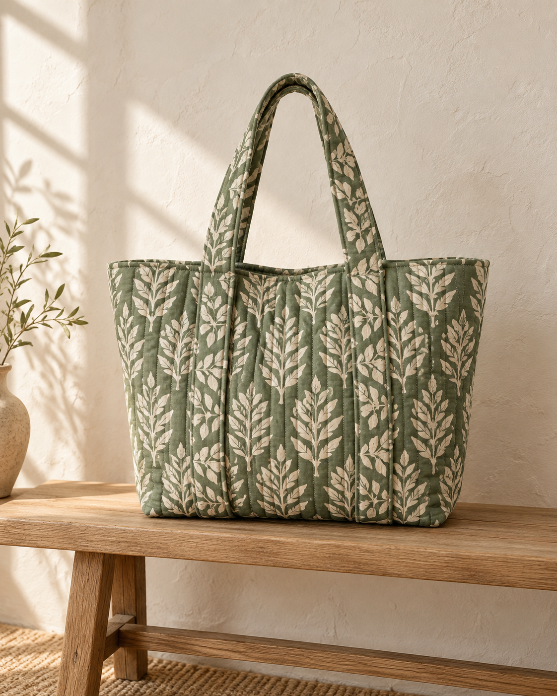 Sage botanical tote bags